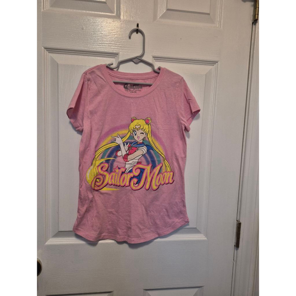 Sailor Moon Other - Girls Sailor Moon Short Sleeve Tee L Pink Yellow